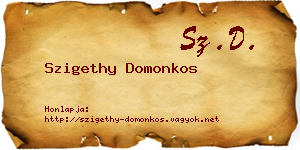 Szigethy Domonkos névjegykártya